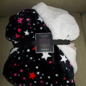 Victoria's secret Blanket throw Black stars sherpa